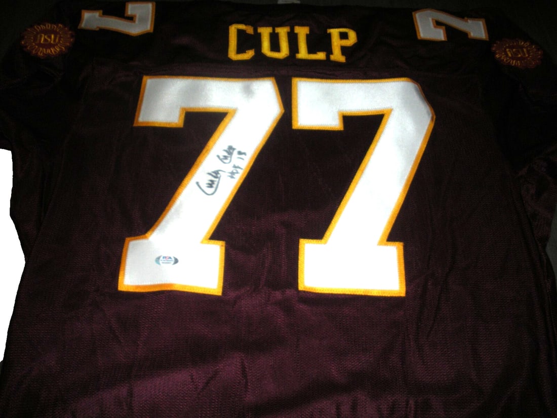 Curley Culp Signed Rawlings Jersey PSA/DNA Arizona State NFL: Curley Culp Signed Rawlings Jersey PSA/DNA Arizona State NFL This is an official licensed Rawlings jersey, signed by Curley Culp, a notable player in NFL football. The jersey is classified as original