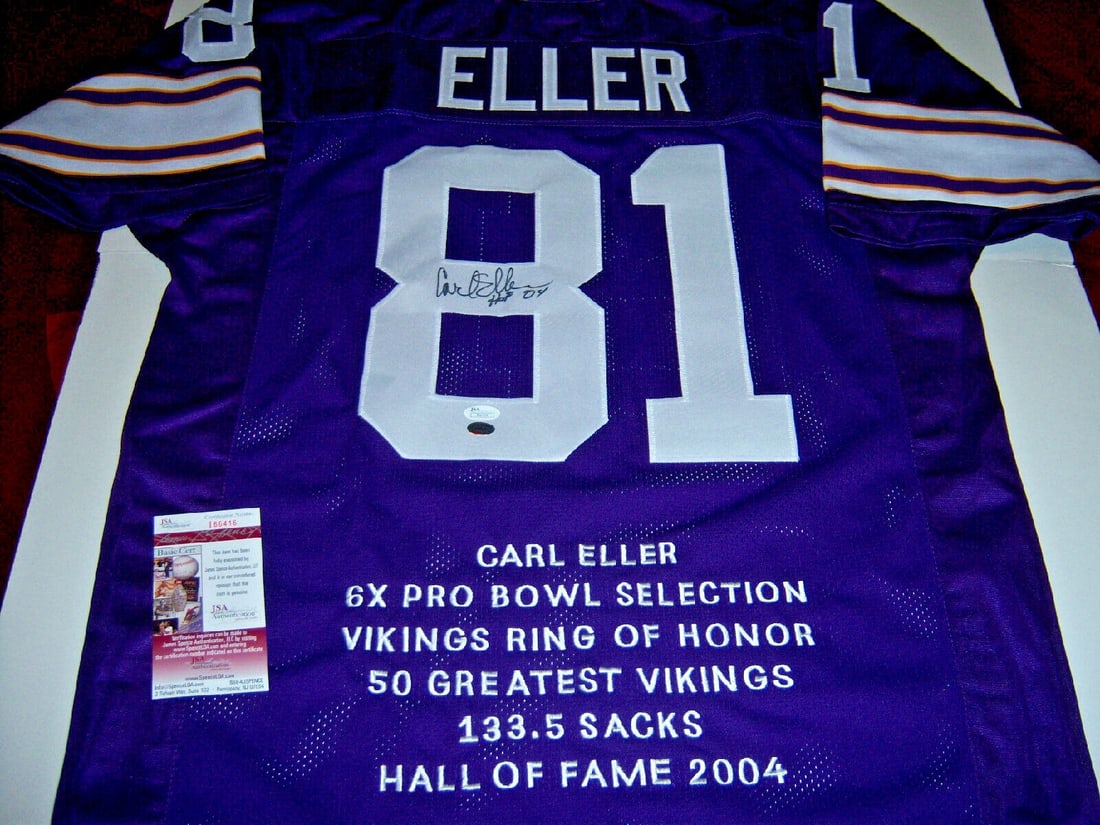 Carl Eller Signed Minnesota Vikings Jersey HOF 2004 JSA COA (1 of 1)