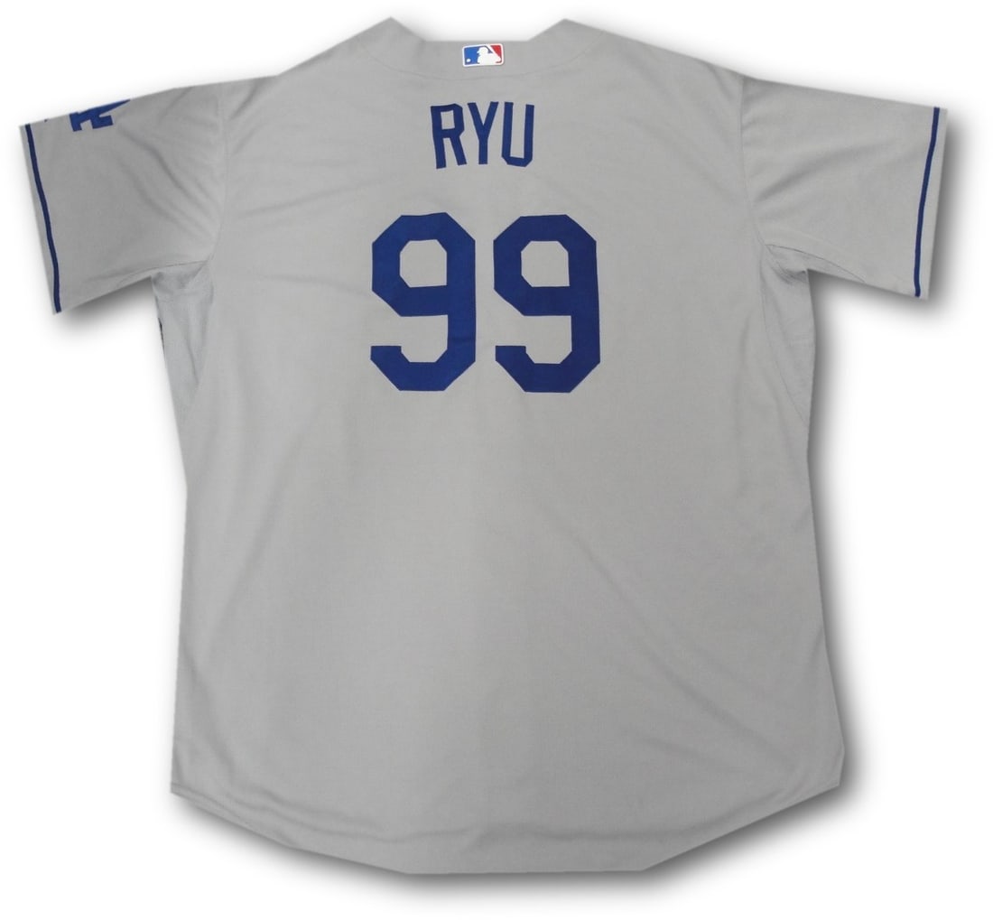 Los Angeles Dodgers Team Jersey Issued for Hyun-Jin Ryu: Los Angeles Dodgers Team Jersey Issued for Hyun-Jin Ryu This is an official team-issued Los Angeles Dodgers jersey associated with player Hyun-Jin Ryu. The jersey was produced for Major League Basebal