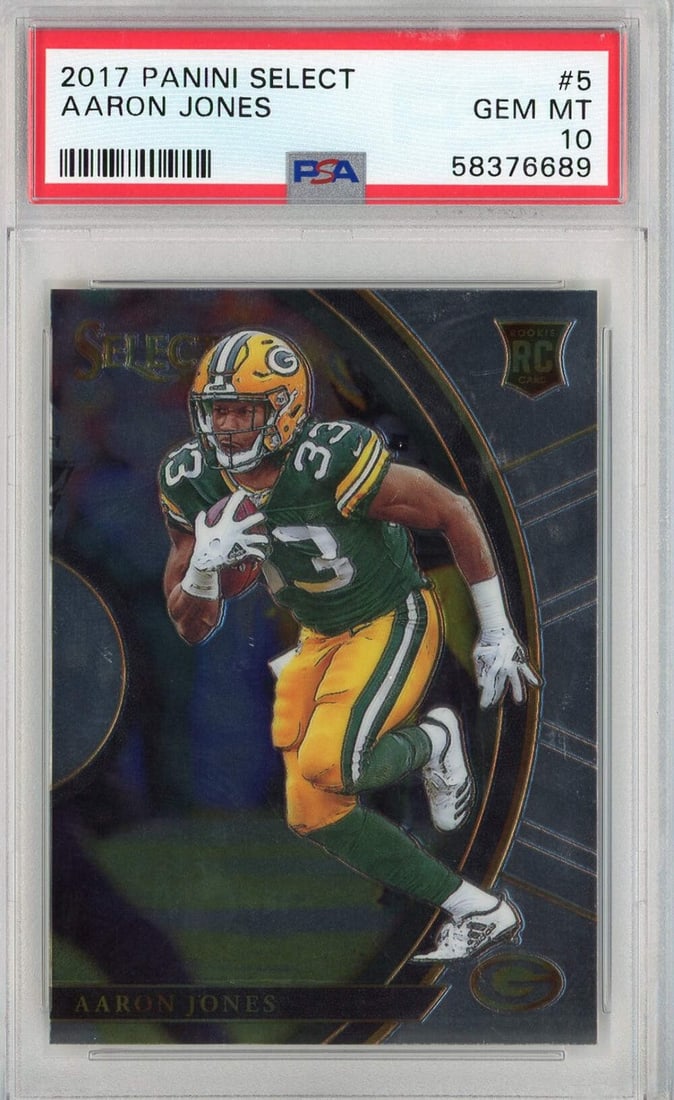 2017 Panini Select Aaron Jones Rookie Card PSA 10 Gem Mint NFL (1 of 2)