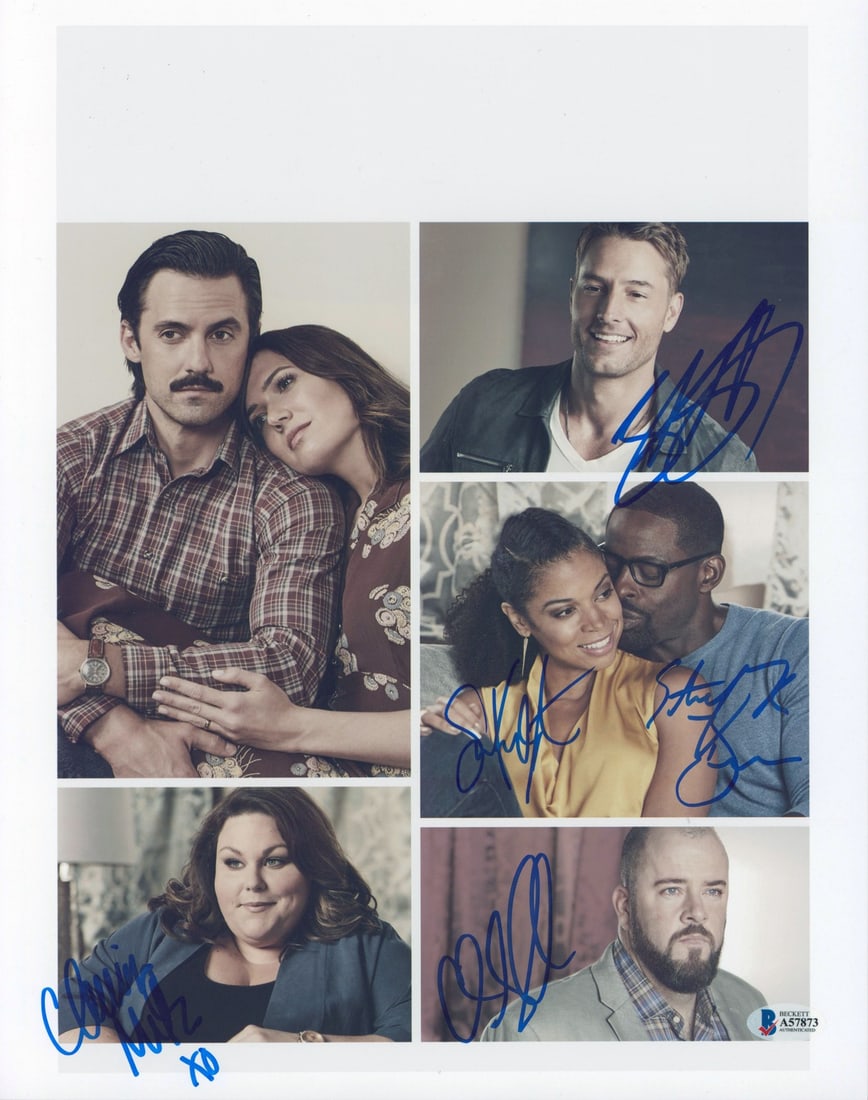 This Is Us Cast Signed 11x14 Photo Justin Hartley Beckett COA: This Is Us Cast Signed 11x14 Photo Justin Hartley Beckett COA This stunning 11x14 photograph features the autographs of the talented cast from the beloved TV series "This Is Us." Signed by Justin Hart