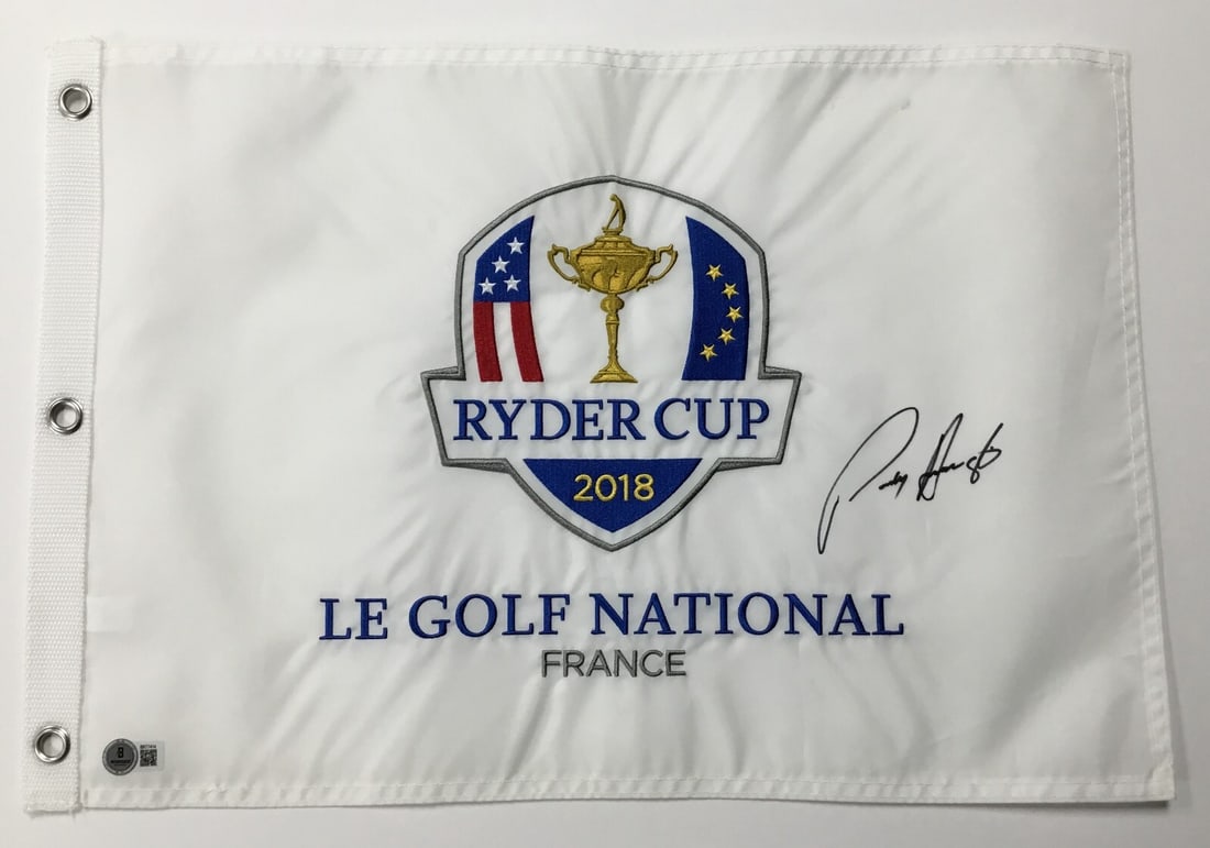 Padraig Harrington Signed 2018 Ryder Cup Flag Beckett Authenticated (1 of 4)