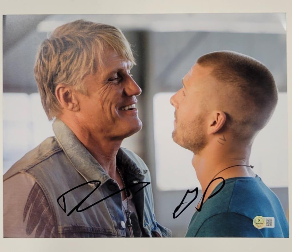 Expendables 11x14 Photograph Signed by Dolph Lundgren and Glen Powell Beckett Authenticated: Expendables 11x14 Photograph Signed by Dolph Lundgren and Glen Powell Beckett Authenticated This is an original 11x14 photograph from The Expendables, signed by Dolph Lundgren and Glen Powell. The aut