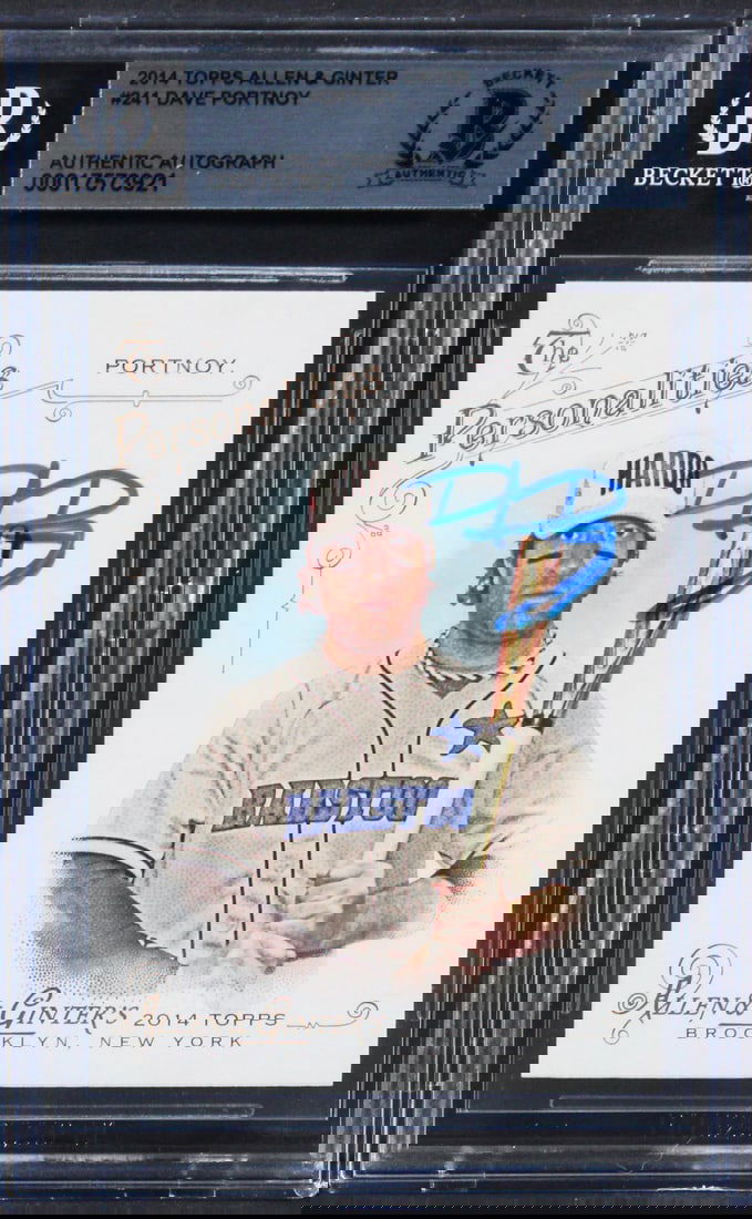 Dave Portnoy Signed 2014 Topps Allen & Ginter #241 Card Beckett Authenticated: Dave Portnoy Signed 2014 Topps Allen & Ginter #241 Card Beckett Authenticated This is an authentic autographed 2014 Topps Allen & Ginter #241 baseball card personally signed by Dave Portnoy. The card