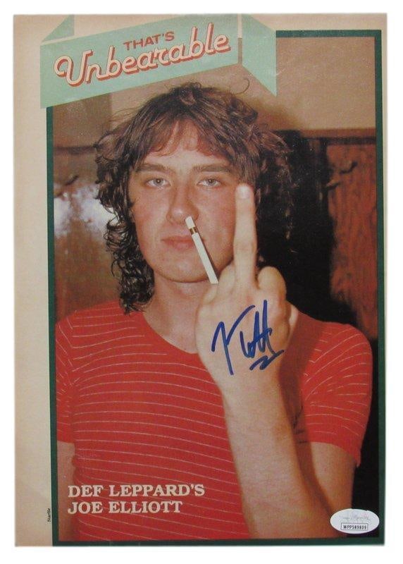 Joe Elliot Signed Def Leppard Magazine Photo JSA Authenticated: Joe Elliot Signed Def Leppard Magazine Photo JSA Authenticated This listing features an original autographed magazine photo of Joe Elliot from Def Leppard. The autograph has been authenticated by JSA,