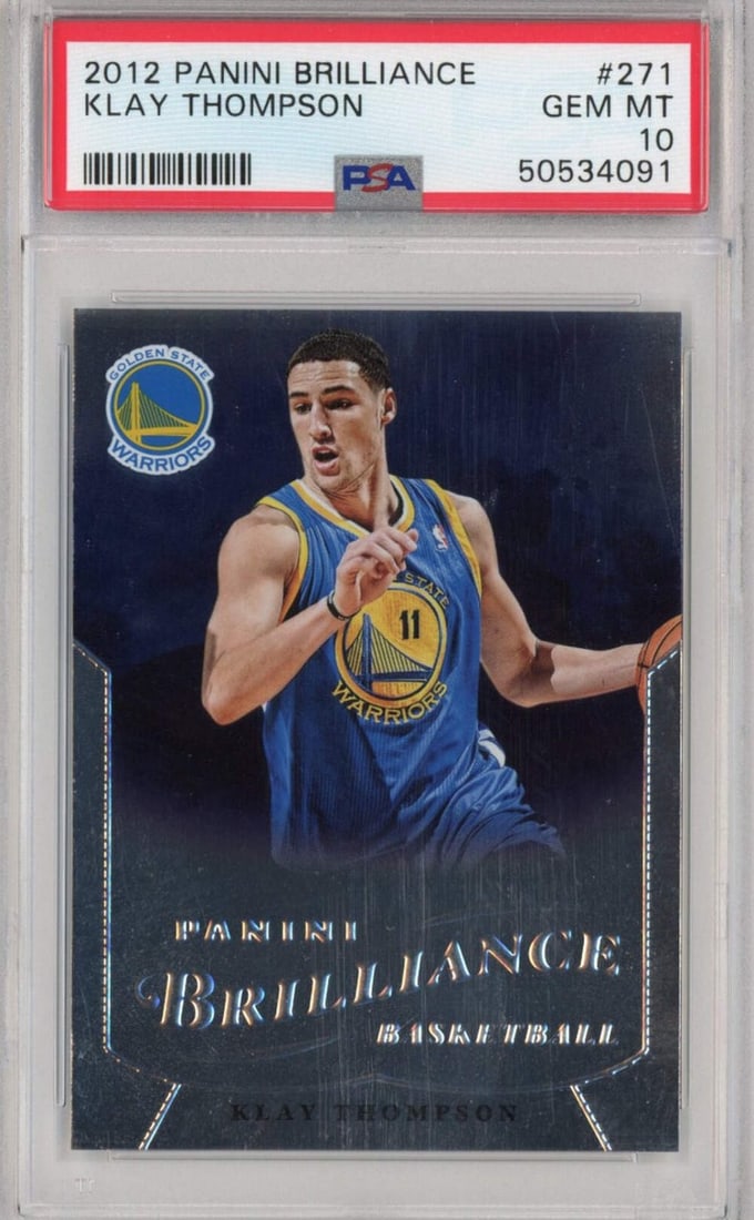 Graded 2012-13 Panini Brilliance Klay Thompson Rookie Card PSA 10 Mint (1 of 2)