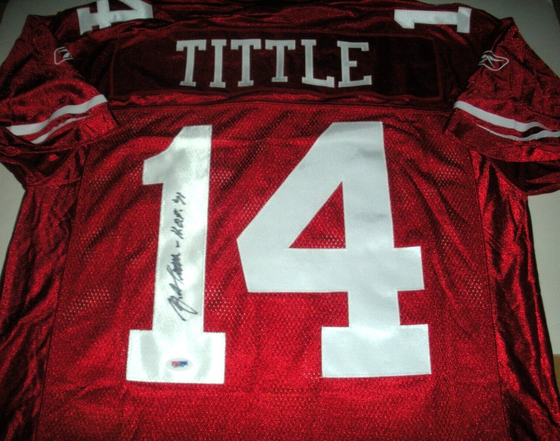 PSA DNA Authenticated YA Tittle Signed 49ers Reebok NFL Jersey: PSA DNA Authenticated YA Tittle Signed 49ers Reebok NFL Jersey This is an official licensed Reebok jersey signed by YA Tittle of the San Francisco 49ers. The jersey is original and comes with PSA/DNA