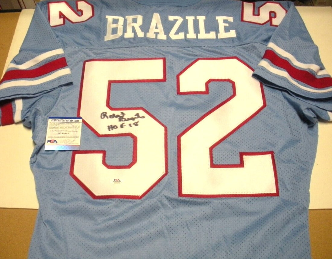 Robert Brazile Signed Rawlings Jersey JSA Certified NFL Houston Oilers (1 of 2)