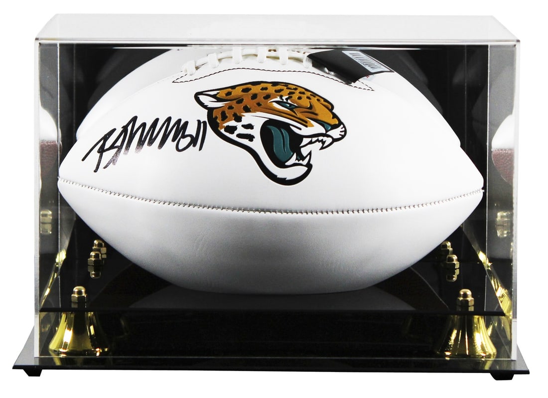 Brian Thomas Jr. Autographed Jaguars White Panel Football with Display Case (1 of 5)