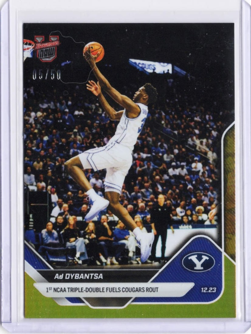 AJ Dybantsa Gold Foil Rookie Card 2025 Bowman U Now #39 BYU Cougars /50 (1 of 2)