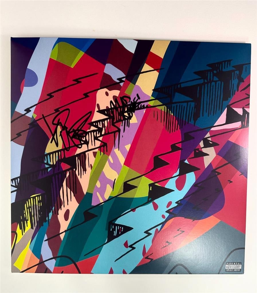 Kid Cudi Signed Mad Love Vinyl Album Cover Beckett Authenticated: Kid Cudi Signed Mad Love Vinyl Album Cover Beckett Authenticated This Kid Cudi signed "Mad Love" Insano Vinyl Album Cover features an authenticated autograph, verified by Beckett. The album cover is a