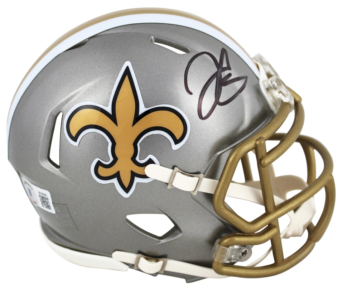 Derek Carr Signed Flash Speed Mini Helmet New Orleans Saints BAS Authenticated (1 of 2)