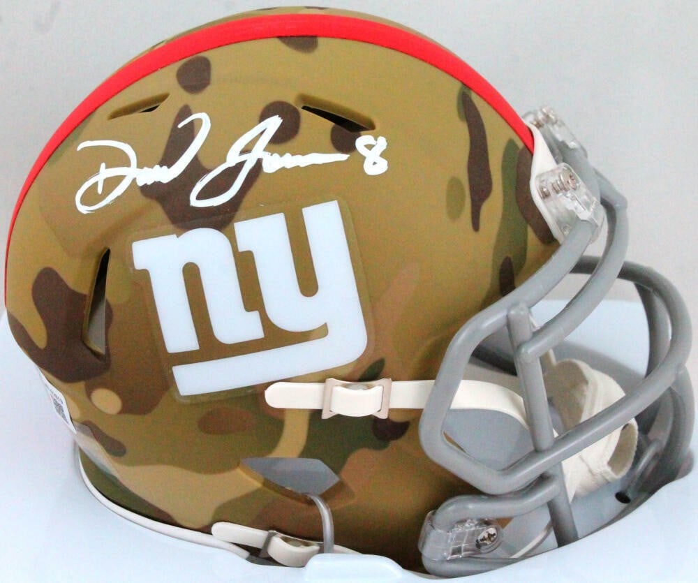 Daniel Jones Signed New York Giants Camo Mini Helmet Beckett Authenticated (1 of 8)