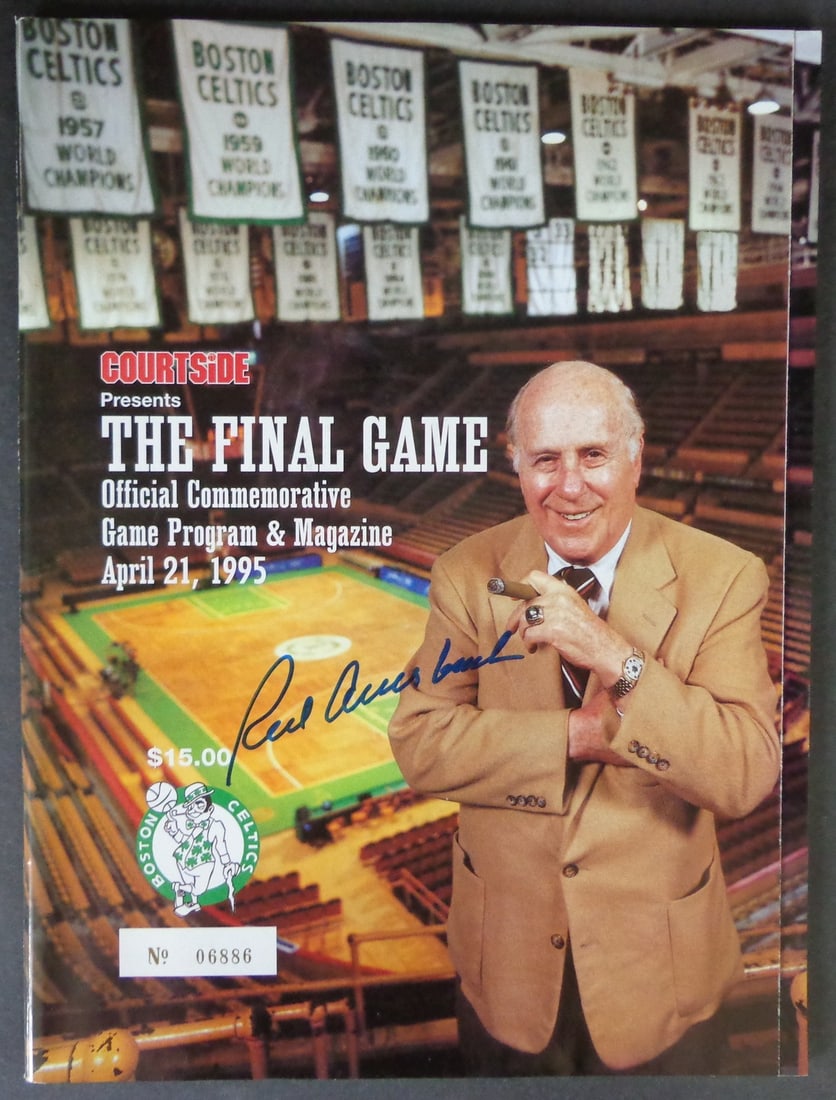 Red Auerbach Signed 1995 Final Game Program Boston Celtics JSA Authenticated (1 of 4)