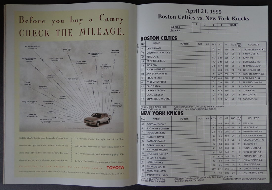 Red Auerbach Signed 1995 Final Game Program Boston Celtics JSA Authenticated - 4