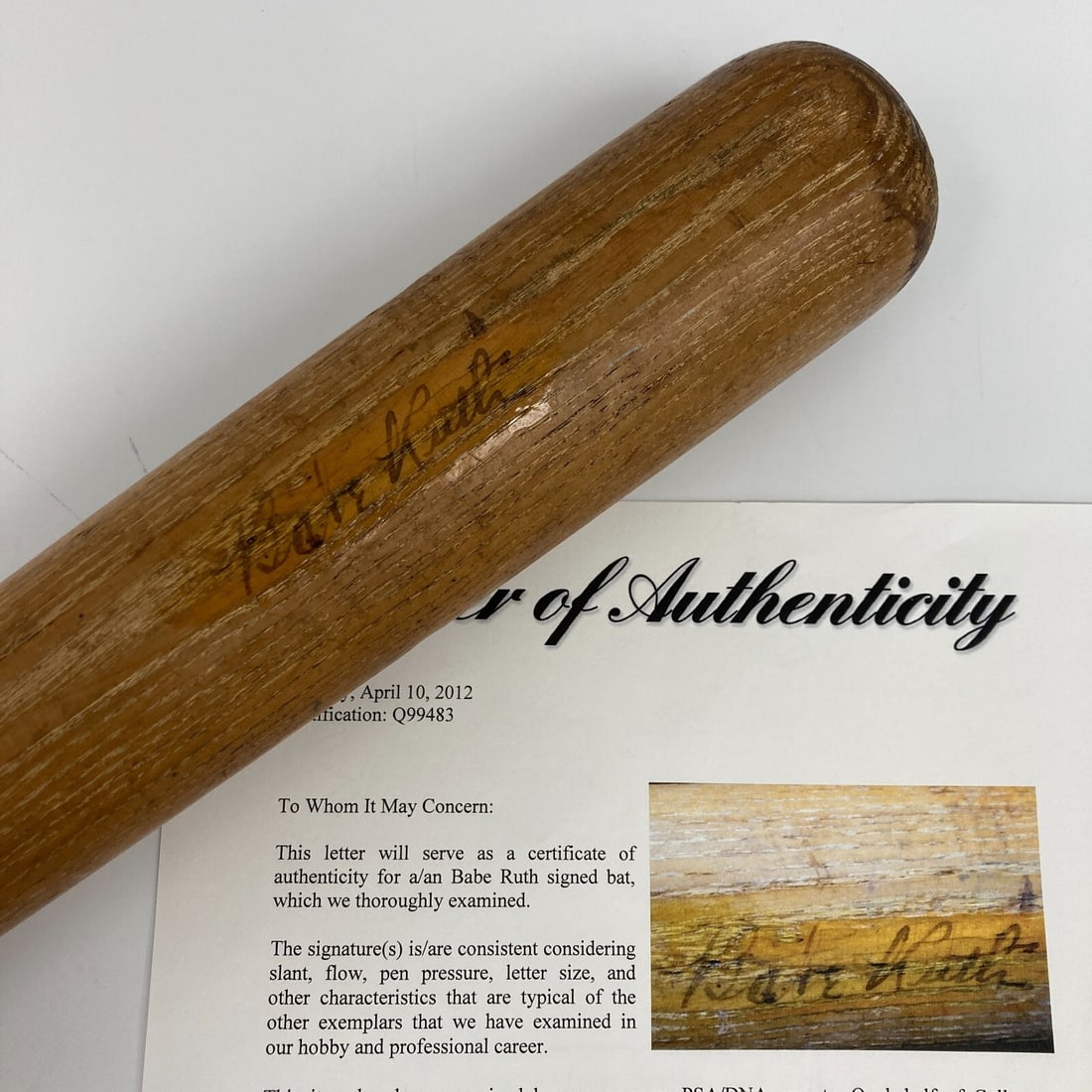 Babe Ruth Autographed 1930s Game Used Baseball Bat PSA DNA COA New York Yankees (1 of 18)