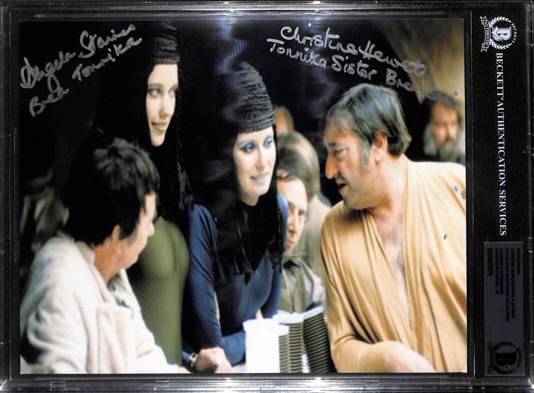 8x10 Photo Signed by Tonika Sisters Beckett 10 Autograph Star Wars: 8x10 Photo Signed by Tonika Sisters Beckett 10 Autograph Star Wars This is an original 8x10 photograph from Star Wars, dual signed by Christine Hewitt and Angela Staines, who portrayed the Tonika Sist