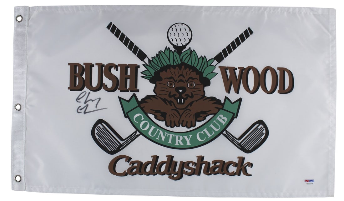 Authentic Chevy Chase Signed Caddyshack Bushwood Flag PSA Certified (1 of 7)