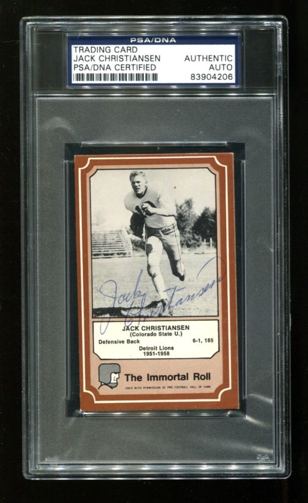 Jack Christiansen 1975 Fleer Autographed Card PSA/DNA Detroit Lions (1 of 1)