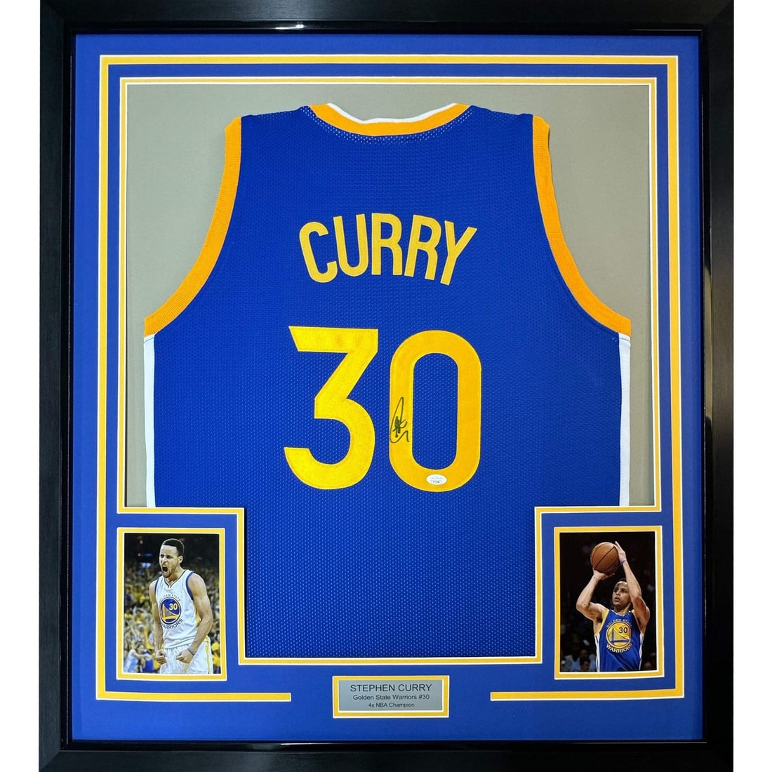 Framed Stephen Curry Signed Jersey 33x42 Golden State JSA Authenticated (1 of 2)