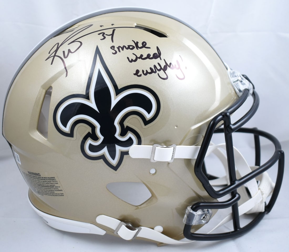 Full Size New Orleans Saints Helmet Signed by Ricky Williams Beckett Authenticated (1 of 5)