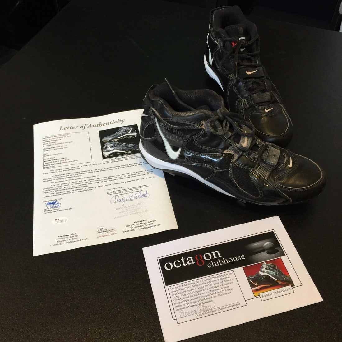 Khris Davis 2010 All Star Game Signed Game Used Cleats JSA COA: Khris Davis 2010 All Star Game Signed Game Used Cleats JSA COA This listing features a pair of Khris Davis game-used cleats from the 2010 MLB season, which includes his participation in the All-Star G