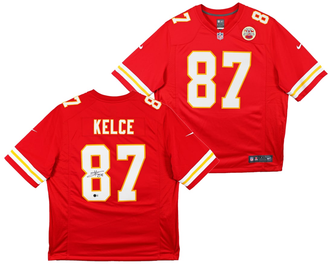 Travis Kelce Signed Red Nike Limited Jersey BAS Authenticated KC Chiefs (1 of 6)