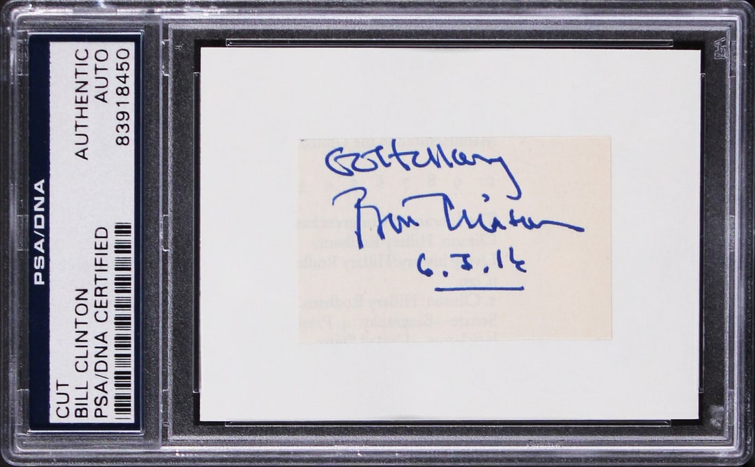 Bill Clinton Signed Cut Signature Go Hillary PSA/DNA 1.25x2.25 (1 of 2)