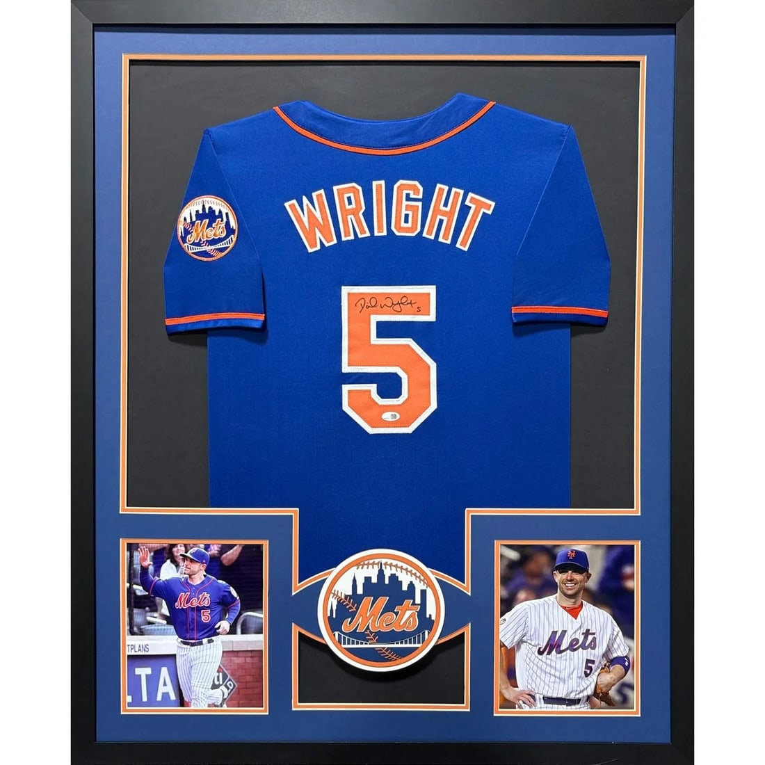 David Wright Autographed Framed Jersey JSA Certified New York Mets (1 of 2)
