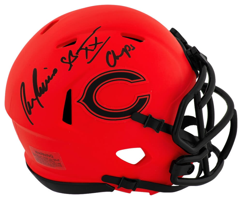 Ron Rivera Signed Chicago Bears Mini Helmet with SB XX Champs Inscription (1 of 1)