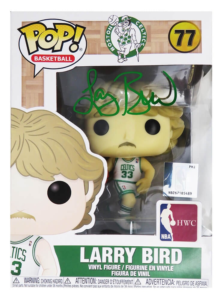 Larry Bird Signed Funko Pop Doll #77 Boston Celtics with COA: Larry Bird Signed Funko Pop Doll #77 Boston Celtics with COA Celebrate basketball history with this Larry Bird signed Boston Celtics NBA Legends Funko Pop Doll #77. This original collectible features