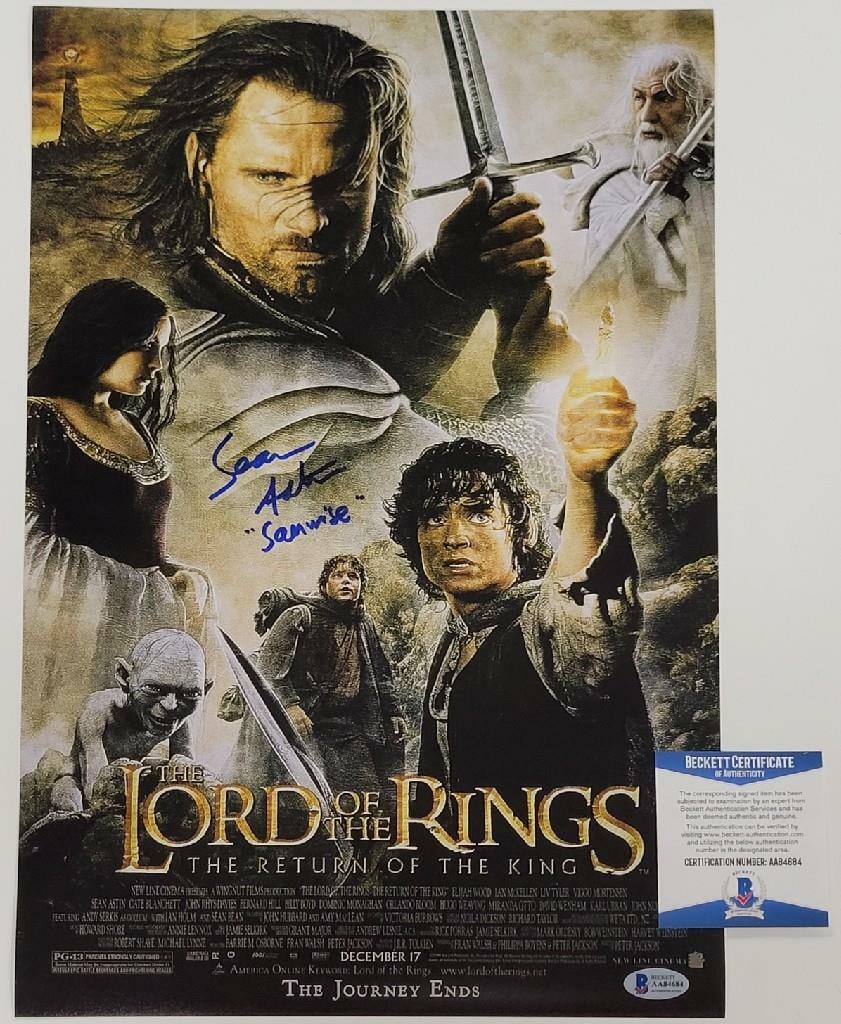 11x17 Return of the King Movie Poster Signed by Sean Astin Beckett Authenticated (1 of 1)