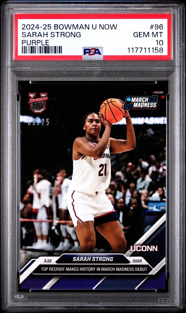 2024 Bowman U Now Sarah Strong #96 Purple /25 RC PSA 10 Basketball Card (1 of 2)