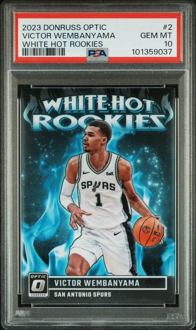 2023 Donruss Optic Victor Wembanyama #2 White Hot PSA 10 Basketball Card: 2023 Donruss Optic Victor Wembanyama #2 White Hot PSA 10 Basketball Card Introducing the Graded 2023 Donruss Optic Victor Wembanyama #2 White Hot Basketball Card, a must-have for collectors and fans a