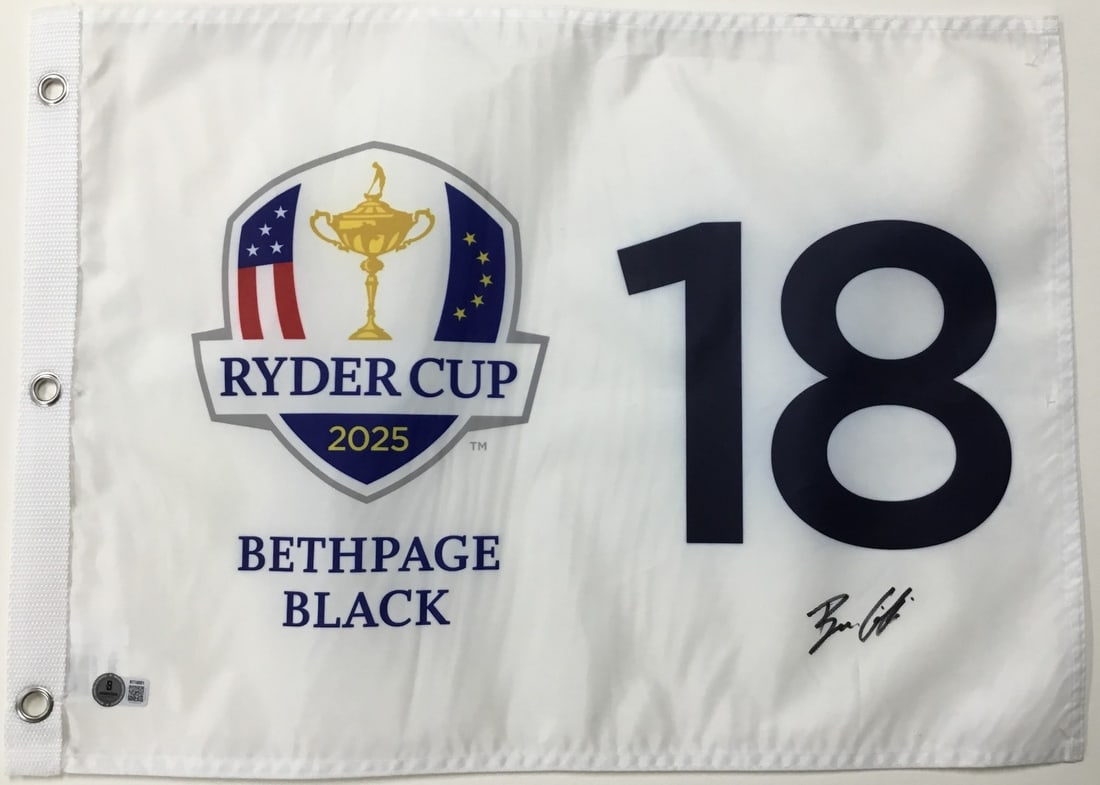 Ben Griffin Signed 2025 Ryder Cup Bethpage Black Pin Flag Beckett Authenticated (1 of 4)