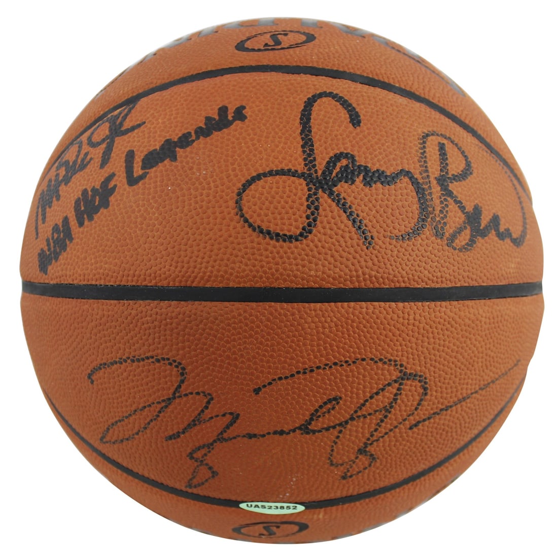 Michael Jordan Larry Bird Magic Johnson Signed NBA Basketball COA Beckett (1 of 6)