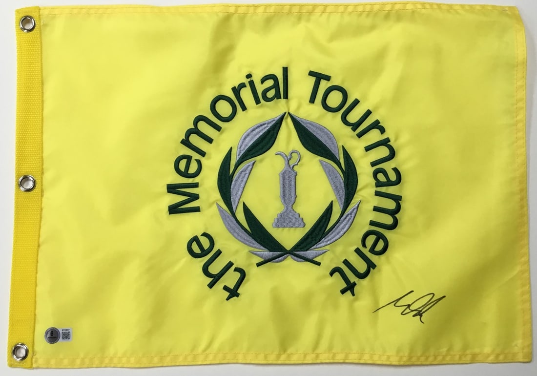 Matt Fitzpatrick Signed Memorial Tournament Pin Flag Beckett Authenticated: Matt Fitzpatrick Signed Memorial Tournament Pin Flag Beckett Authenticated This is an officially licensed pin flag from The Memorial Tournament, uniquely signed by PGA star Matt Fitzpatrick. The signa