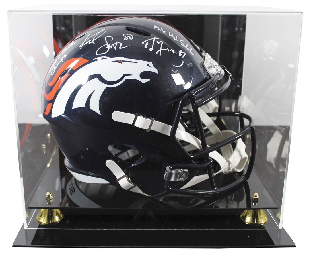 Denver Broncos Rod Smith Ed McCaffrey Signed Helmet with Beckett Authentication (1 of 4)