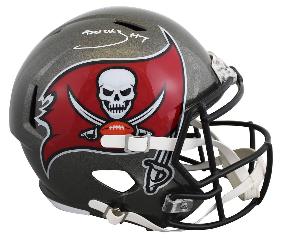 Bucky Irving Signed Buccaneers Full Size Helmet BAS Witnessed (1 of 3)