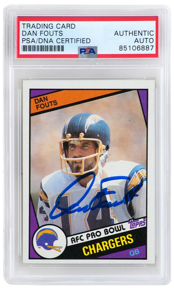Dan Fouts Signed 1984 Topps Football Card #179 PSA Slabbed Chargers (1 of 2)