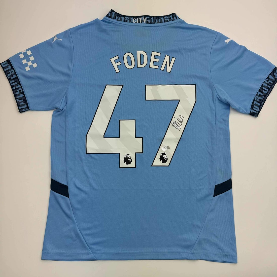 Phil Foden Autographed Manchester City Blue Jersey BAS COA Premier League (1 of 4)