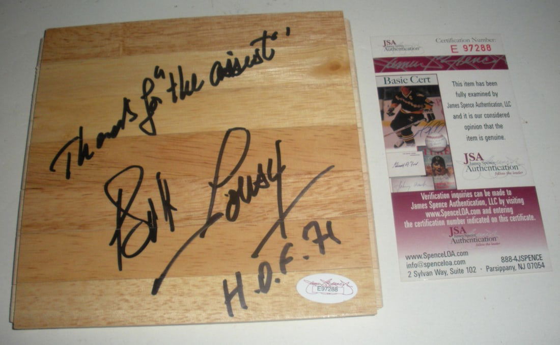 Bob Cousy Signed 6x6 Floorboard Boston Celtics JSA COA (1 of 1)