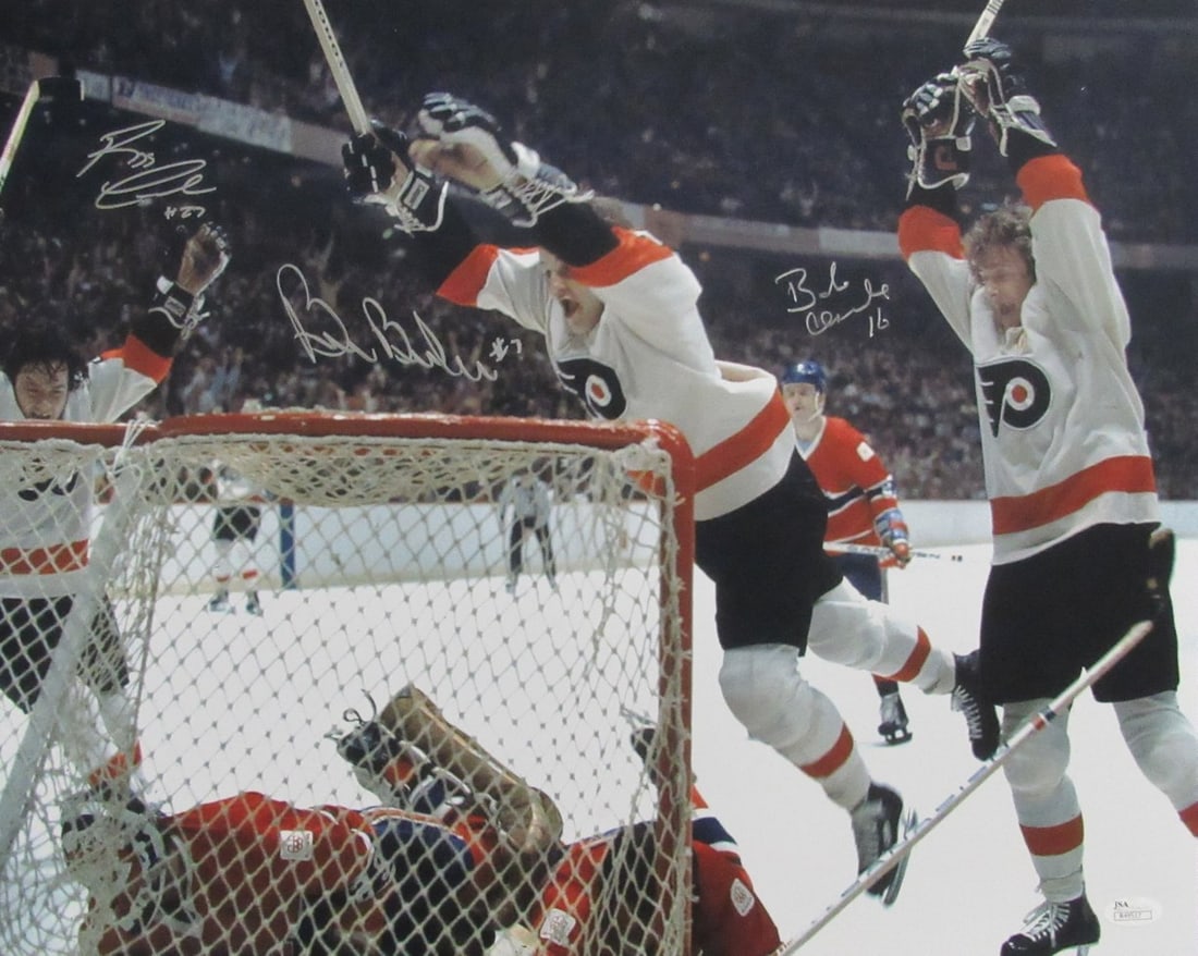 Bobby Clarke Bill Barber Reggie Leetch Signed 16x20 Photo Flyers JSA Authenticated (1 of 5)