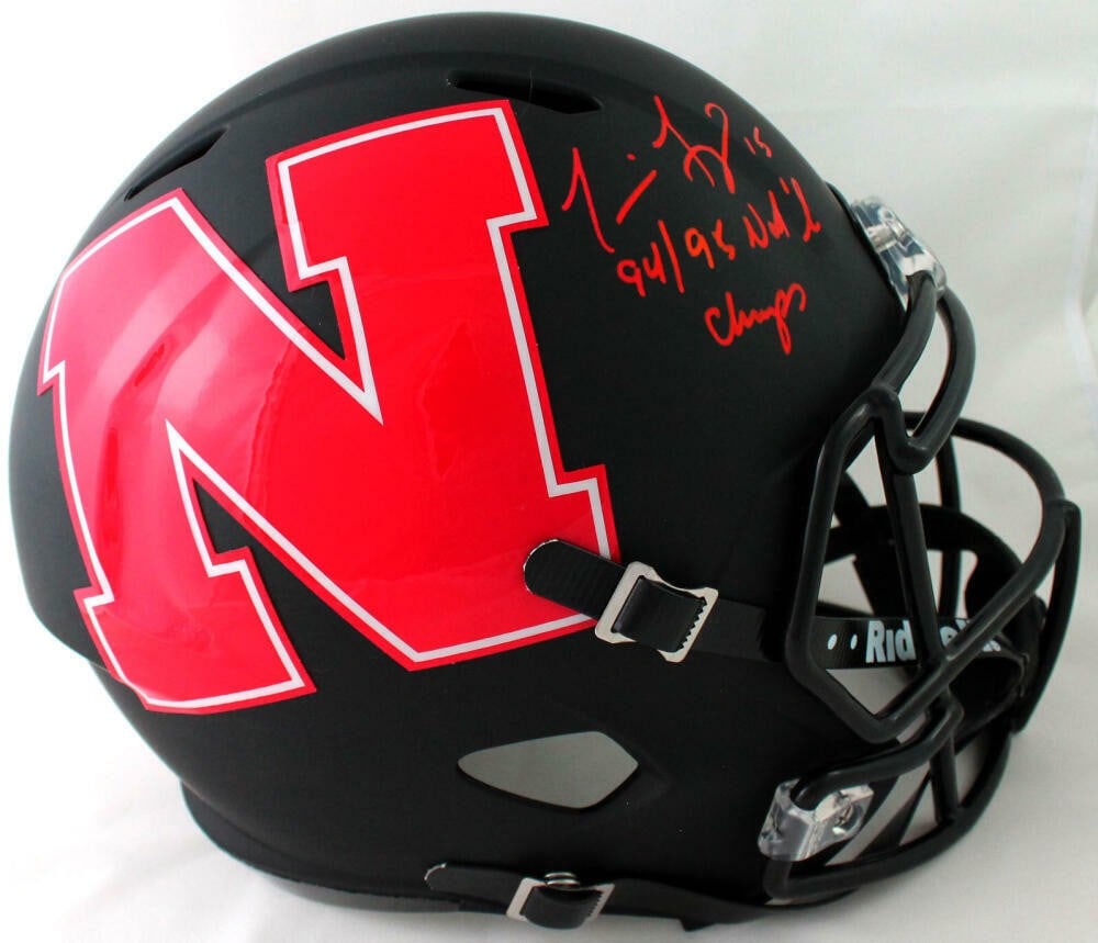 Tommie Frazier Autographed Nebraska Football Helmet Beckett Authenticated (1 of 6)