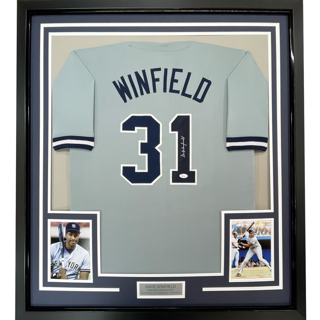 Framed Signed Dave Winfield New York Yankees Jersey JSA COA Gem Mint (1 of 2)