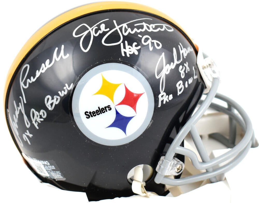 Pittsburgh Steelers Mini Helmet Autographed by Ham Lambert Russell Beckett Authenticated (1 of 5)