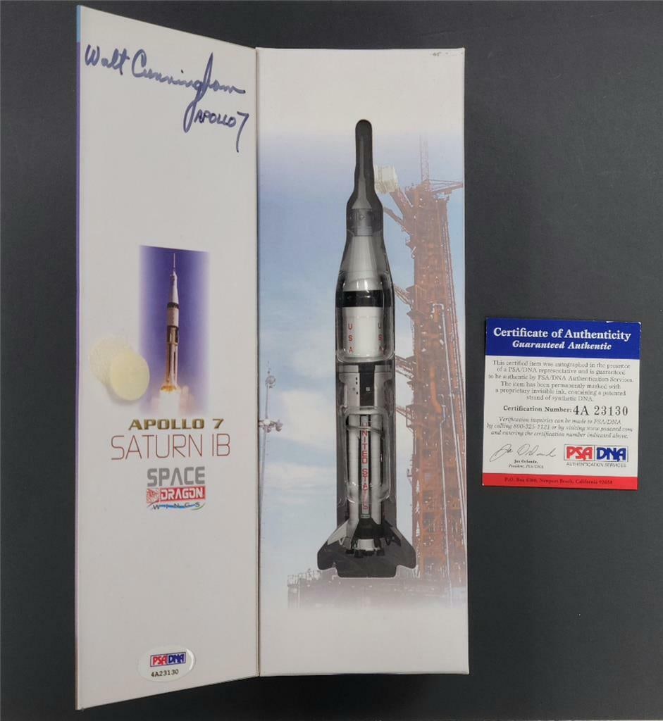 Walt Cunningham Signed Apollo 7 Saturn 1B Model 1/400 PSA Authenticated (1 of 5)