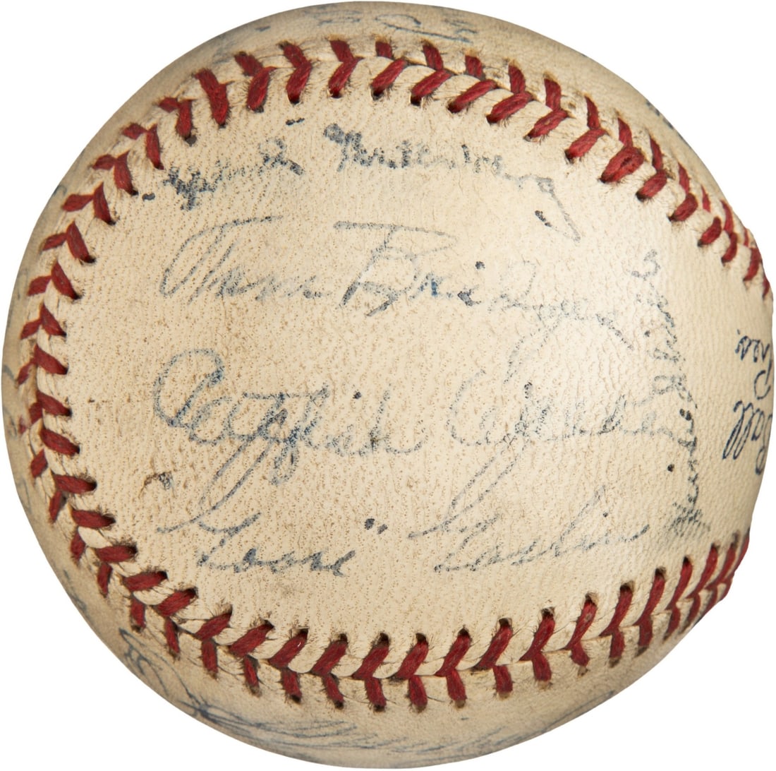 1935 Detroit Tigers World Series Team Signed Baseball PSA DNA COA (1 of 11)