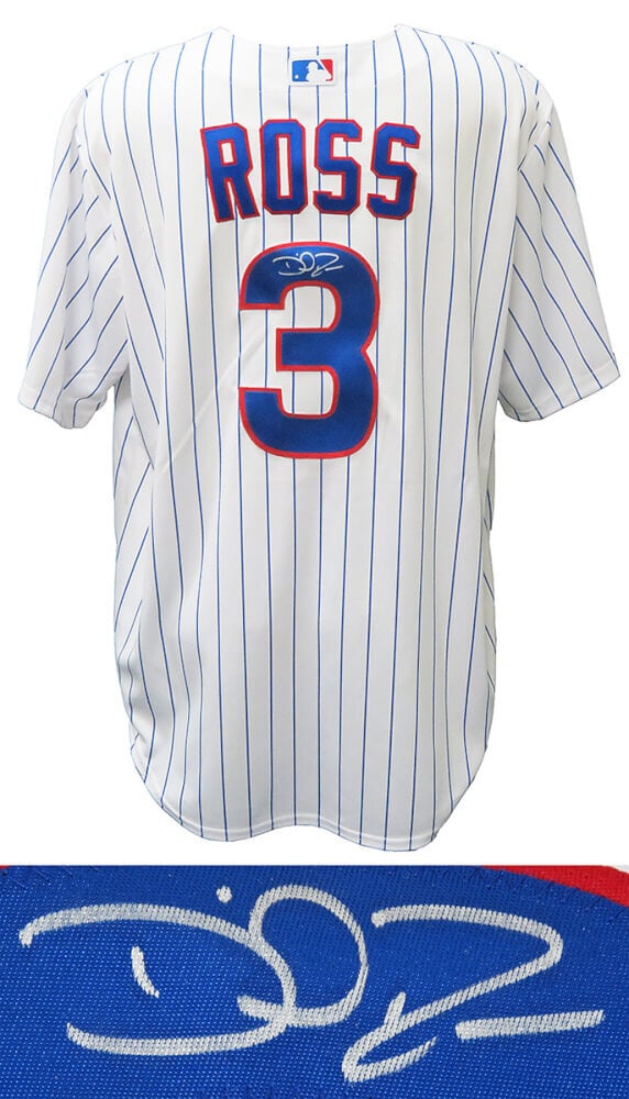David Ross Signed Chicago Cubs White Pinstripe Jersey with COA (1 of 2)