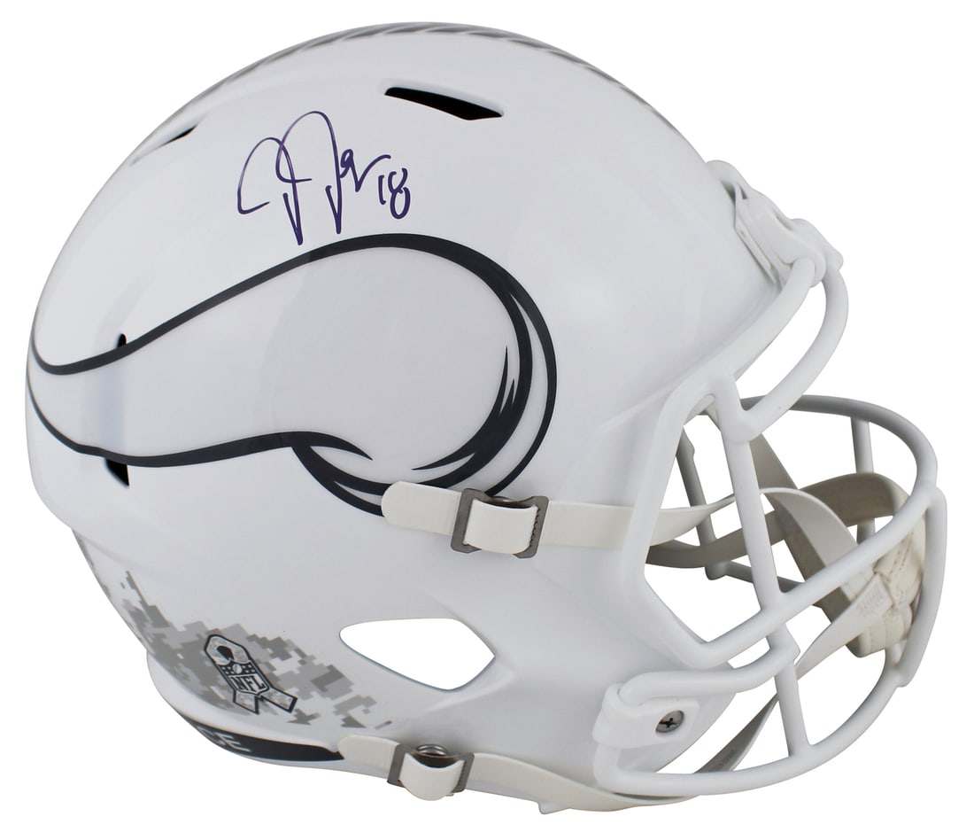 Justin Jefferson Signed Vikings STS III Full Size Helmet BAS Authenticated (1 of 3)